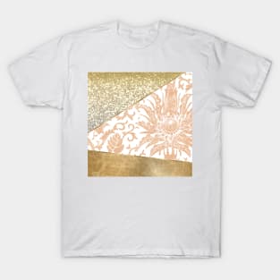 Floral rose gold glitter T-Shirt